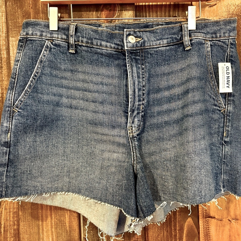 Old Navy Blue Jean Shorts Distressed Raw Hem
